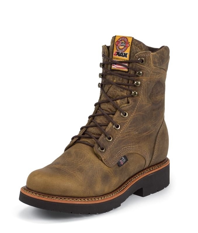 Justin Mens J-Max Lace Up 8in Work Boots