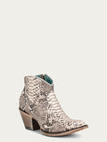 Corral Boot Company LLC A4319 - WOMEN'S GENUINE FULL PYTHON J TOE BOOTIE WITH ZIPPER
