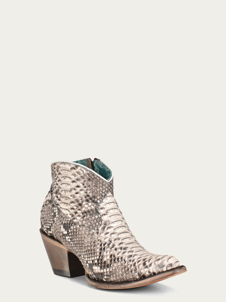 Corral Boot Company LLC A4319 - WOMEN'S GENUINE FULL PYTHON J TOE BOOTIE WITH ZIPPER
