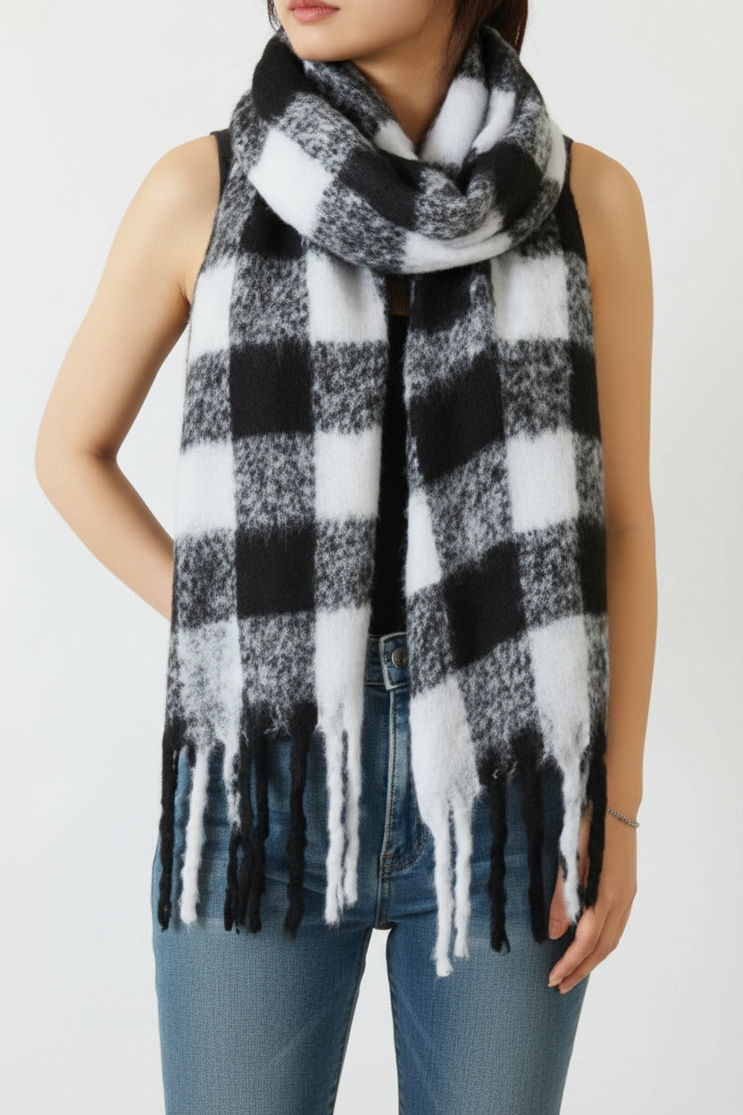 Scarves.net Justine Buffalo Plaid Flannel Scarf